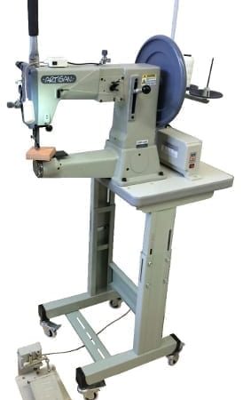 Artisan Toro-3200 Ped 520 Compound Needle Feed, Walking Foot (Unison Feed) Lockstitch Sewing Machine has a 12 1⁄2" Working Area, with a Large Barrel Bobbin and Oscillating Shuttle system.